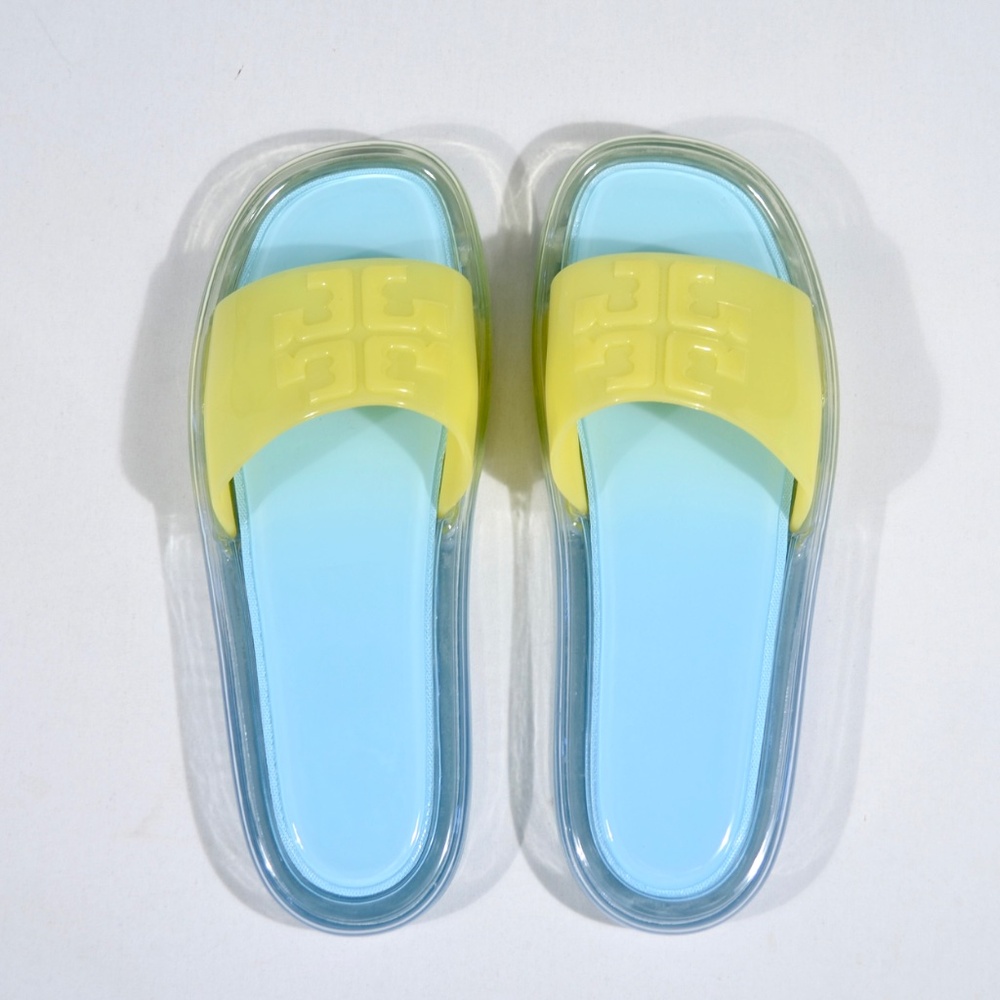 NEW TORY BURCH BUBBLE JELLY SLIDE SANDALS, SZ 12